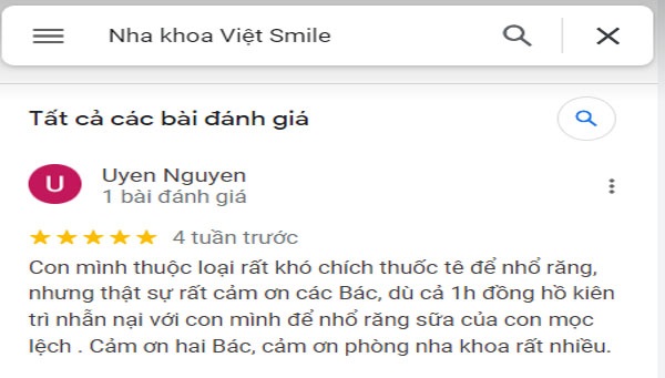 Đánh giá của khách hàng sau khi sử dụng dịch vụ tại Việt Smile