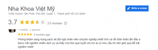 Khách hàng hài lòng về dịch vụ của Nha khoa Việt Mỹ