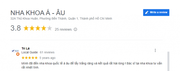 Dịch vụ làm răng tại Nha khoa Á Âu được khách hàng hài lòng