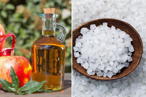Ảnh: Kết hợp muối cùng giấm táo làm trắng răng